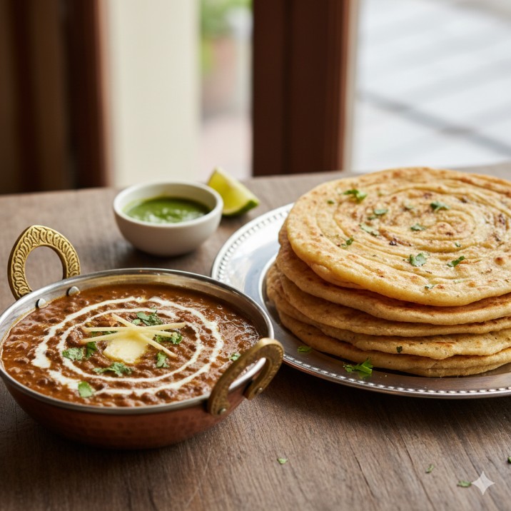 Dal Makhani and Laccha Paratha